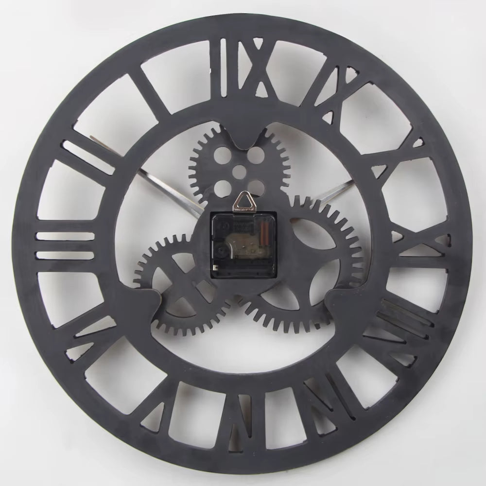 58CM Modern Hanging Quartz Wall Clock with Needle Display MDF Wood Material Living Room Home Decor