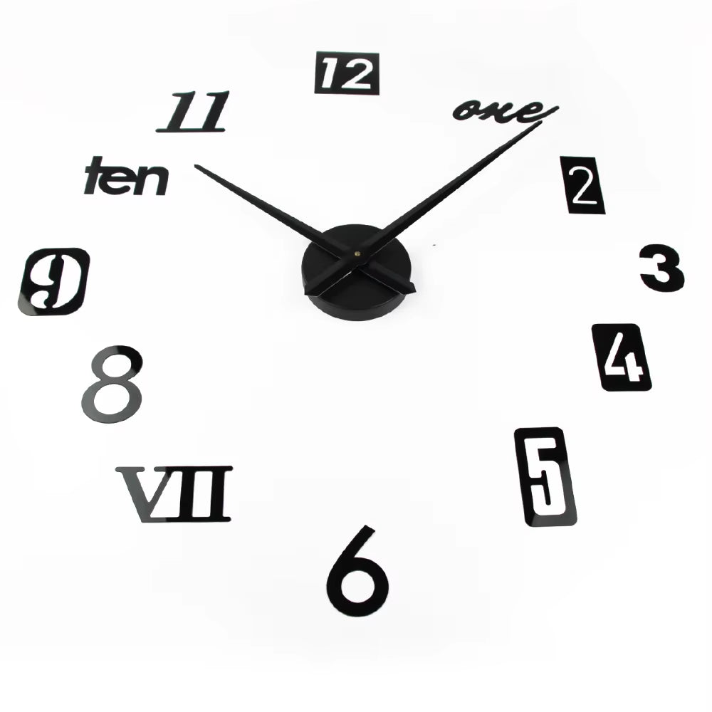 120CM Modern Quartz Needle Display 3D Wall Clock for Living Room Unique Luxury Multi-Piece Set Home Decor