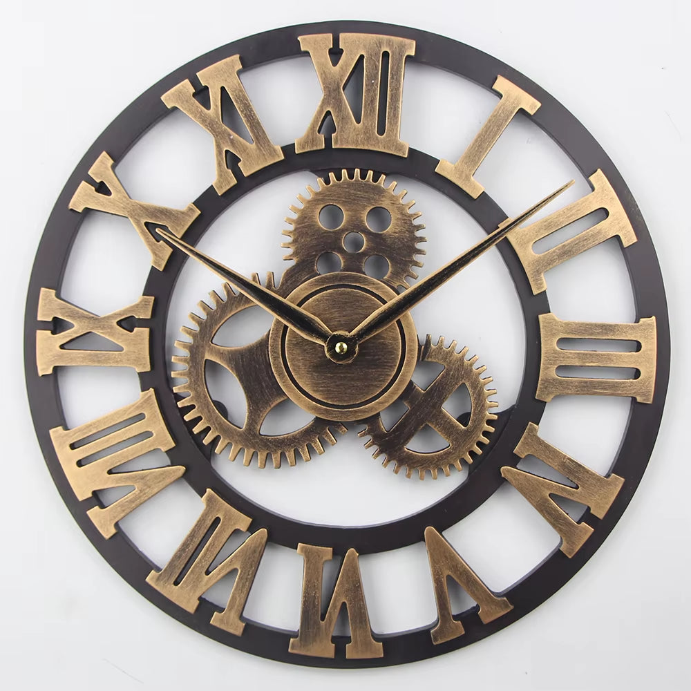 58CM Modern Hanging Quartz Wall Clock with Needle Display MDF Wood Material Living Room Home Decor