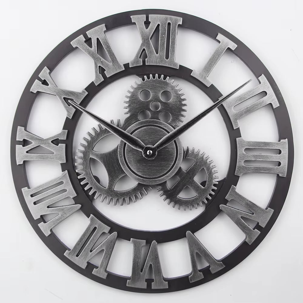 58CM Modern Hanging Quartz Wall Clock with Needle Display MDF Wood Material Living Room Home Decor