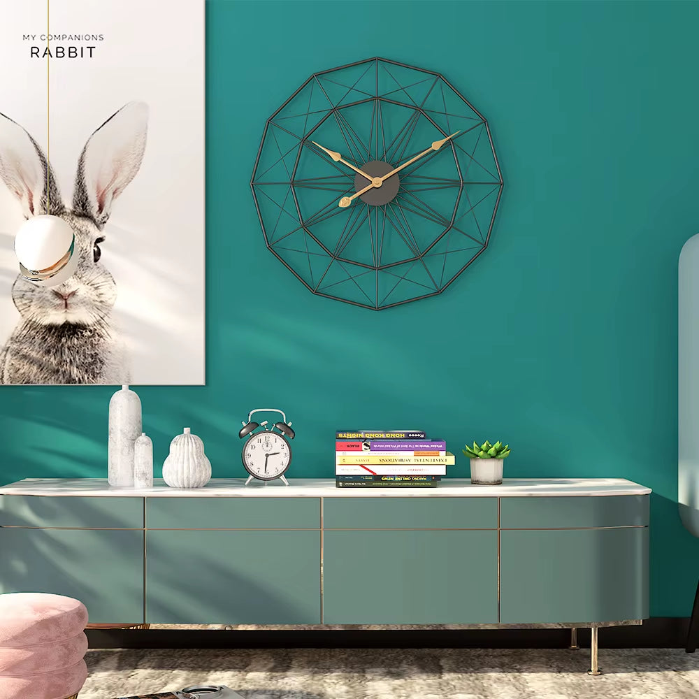 Household Is Contracted Restore Ancient Ways Sitting Room Iron Art Wall Clock round Adornment Clock Metal Clock Is Silent