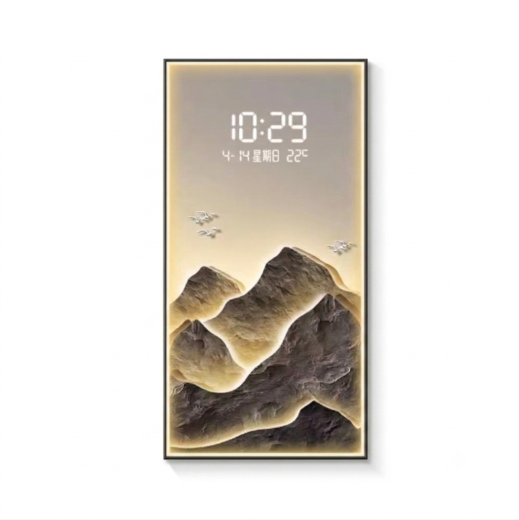 Horloge Murale Digitale LED & Triptyque Cristal – L'Art Moderne par Horlogerie Française