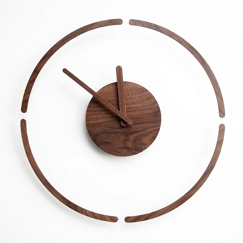 Horloge Murale Ronde en Bois – L'Élégance Rétro par Horlogerie Française