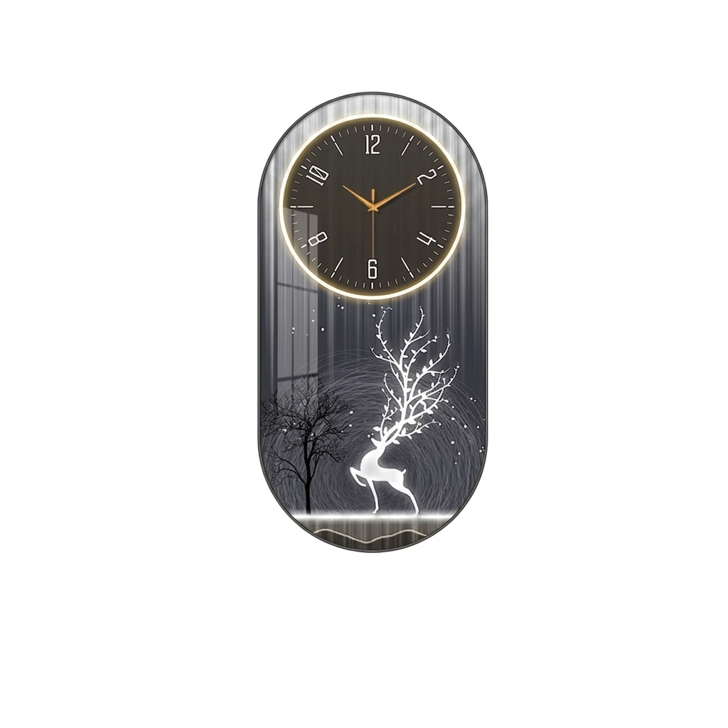 Horloge Tableau en Porcelaine Cristal & Cadre Aluminium – L'Art Mural par Horlogerie Française