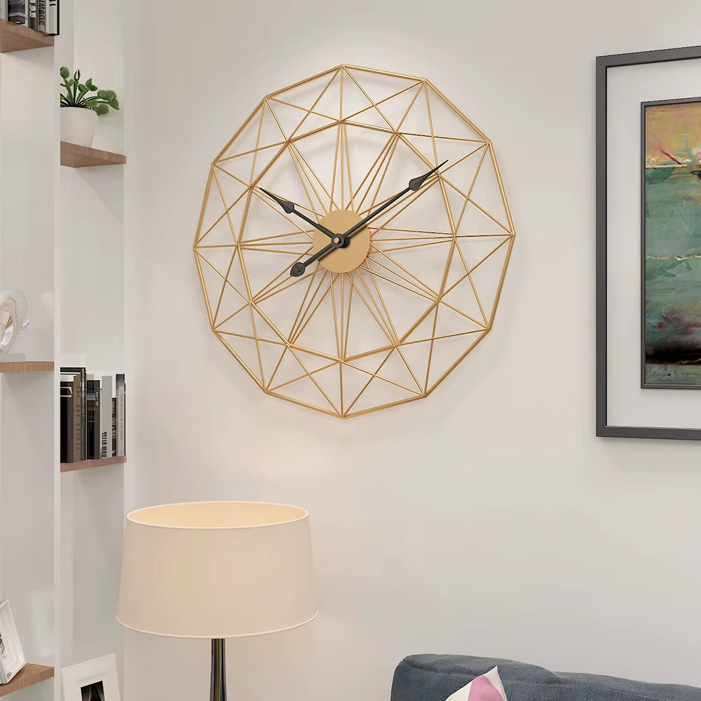 Household Is Contracted Restore Ancient Ways Sitting Room Iron Art Wall Clock round Adornment Clock Metal Clock Is Silent