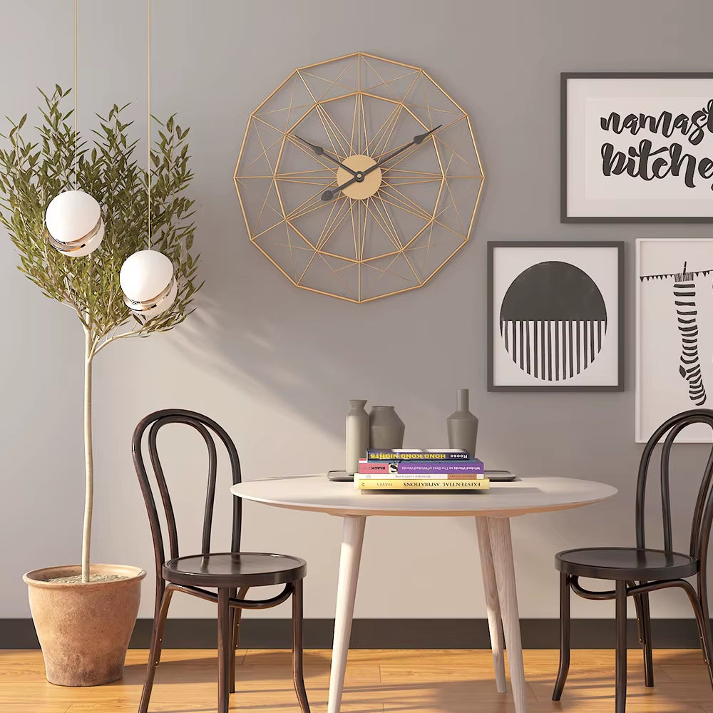 Household Is Contracted Restore Ancient Ways Sitting Room Iron Art Wall Clock round Adornment Clock Metal Clock Is Silent