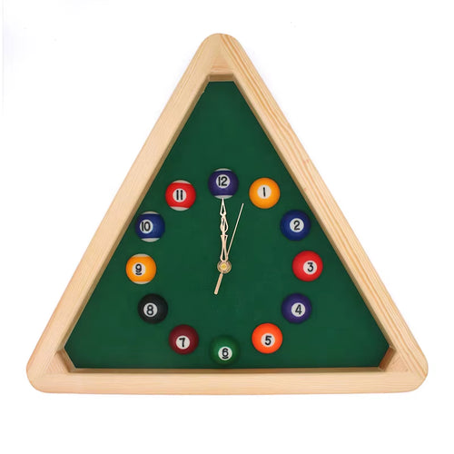 Triangle Shape Billiard Pool Snooker Ball Wall Clock for Study Living Room