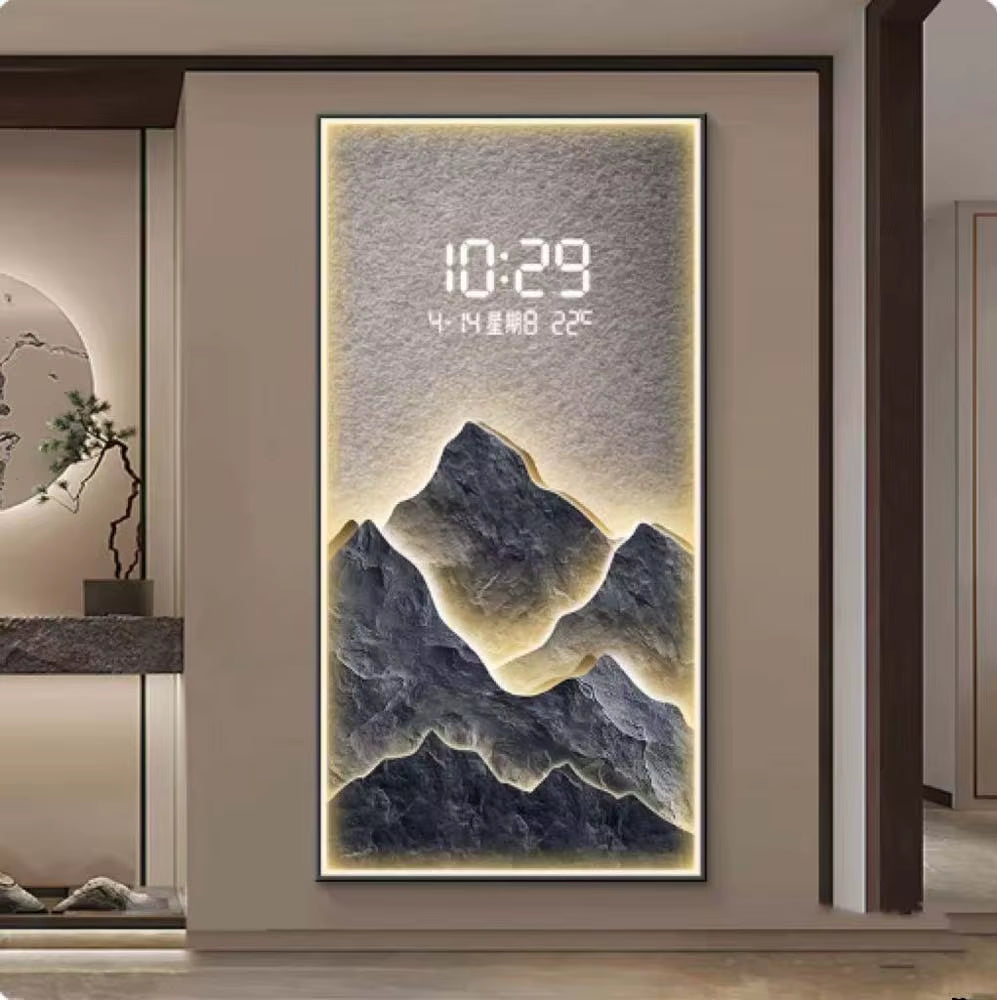 Large Modern Digital LED Needle Clock Crystal Hanging Wall Decor for Living Room Electric Easy to Read Three-Piece Set TRUSTEK