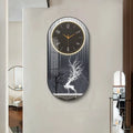 Hot Fashion Large Modern Luxury Crystal Porcelain Wall Clock Creative Painted Entrance Hall Dining Room Decorative Home Wall Art